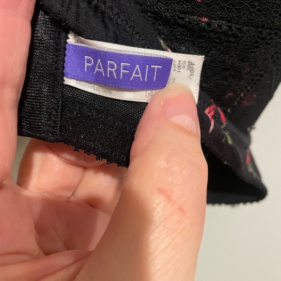 Parfait Black Underwire Bra wire Rose print. US 38H - Picture 5 of 6
